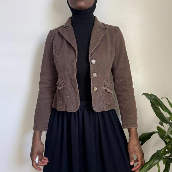 Vintage 90s/Y2K Mandee Cropped Corduroy Blazer jacket size M - Picture 2 of 6